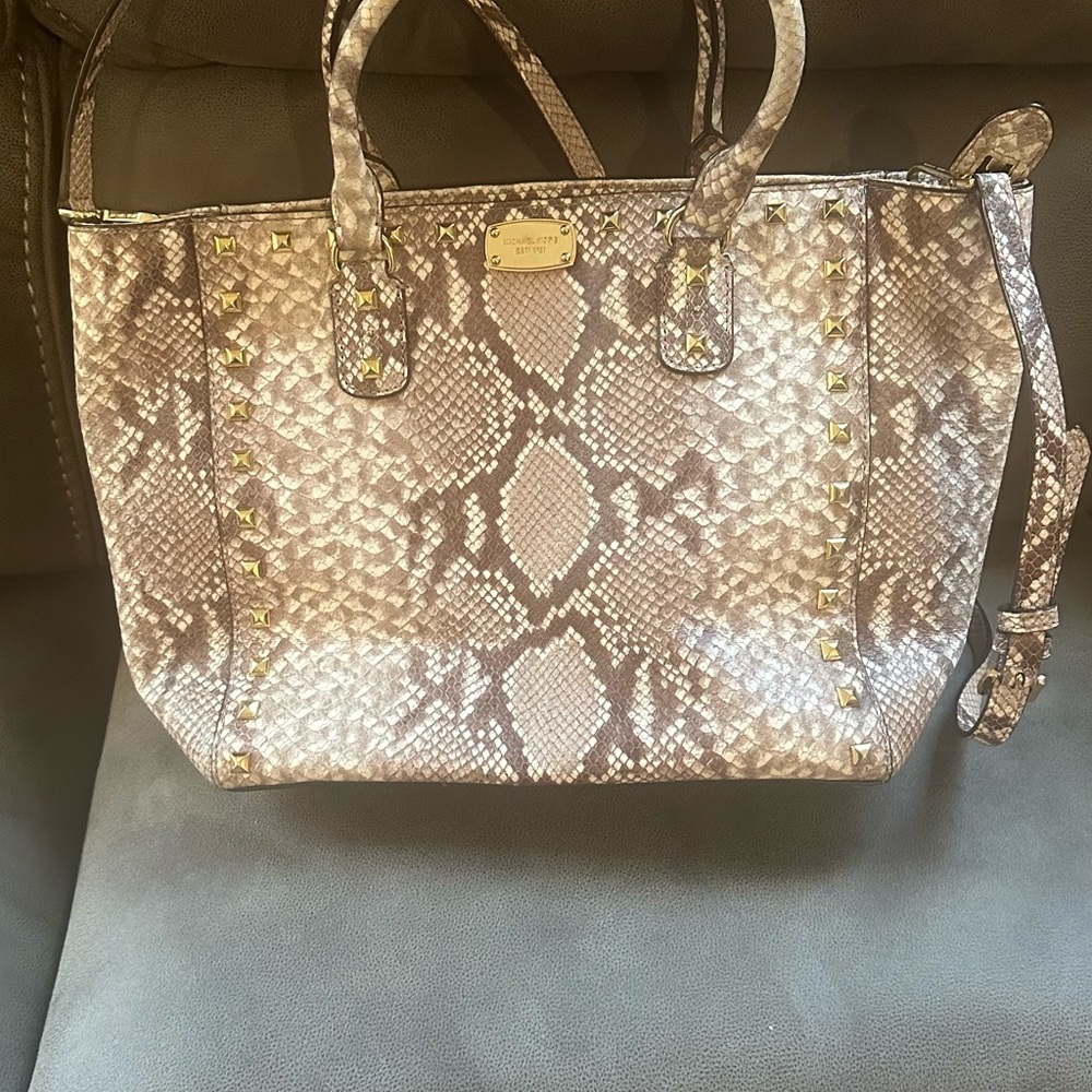 Snakeskin Patterned Tote Bag Michael Kors
